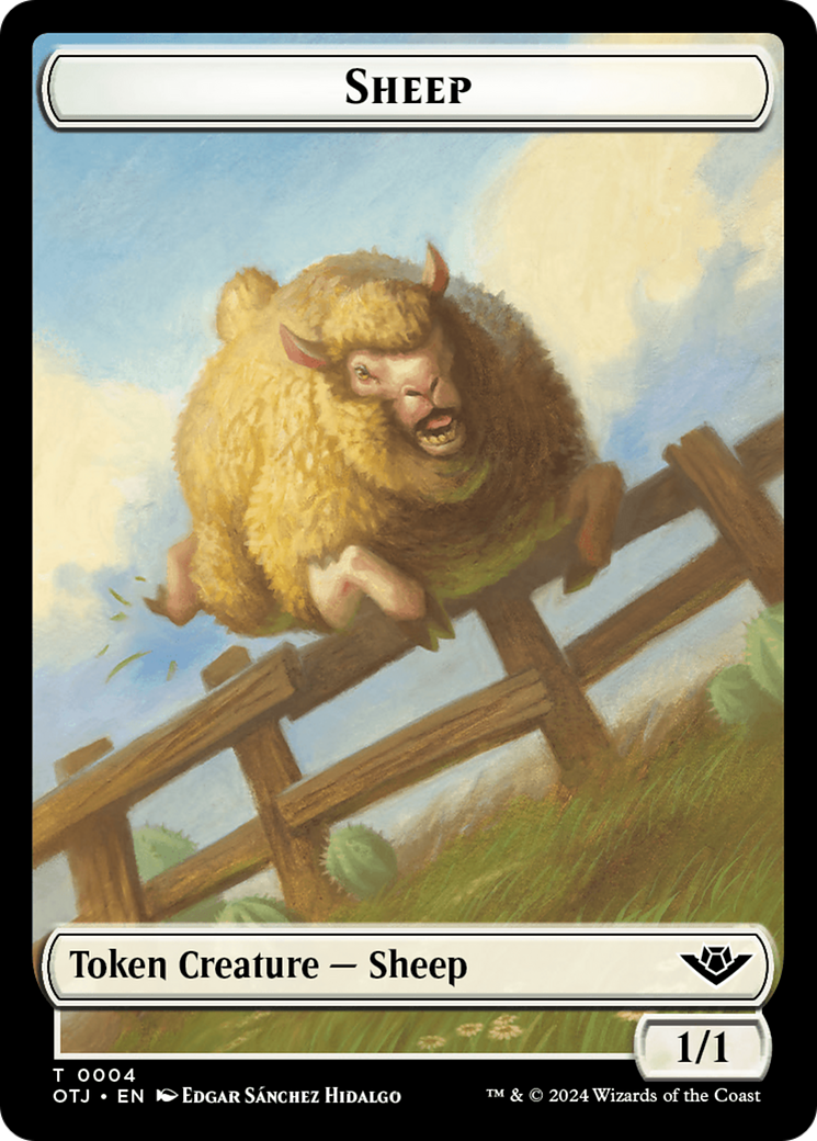 Mercenary // Sheep Double-Sided Token [Outlaws of Thunder Junction Tokens] | Devastation Store