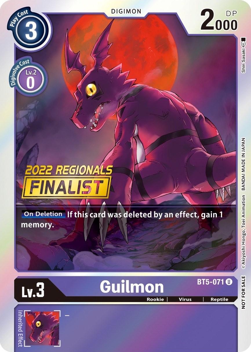 Guilmon [BT5-071] (2022 Championship Offline Regional) (Online Finalist) [Battle of Omni Promos] | Devastation Store