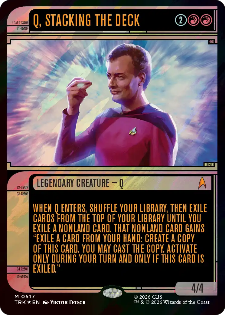 Q, Stacking the Deck (Showcase) (Surge Foil) [Star Trek] | Devastation Store