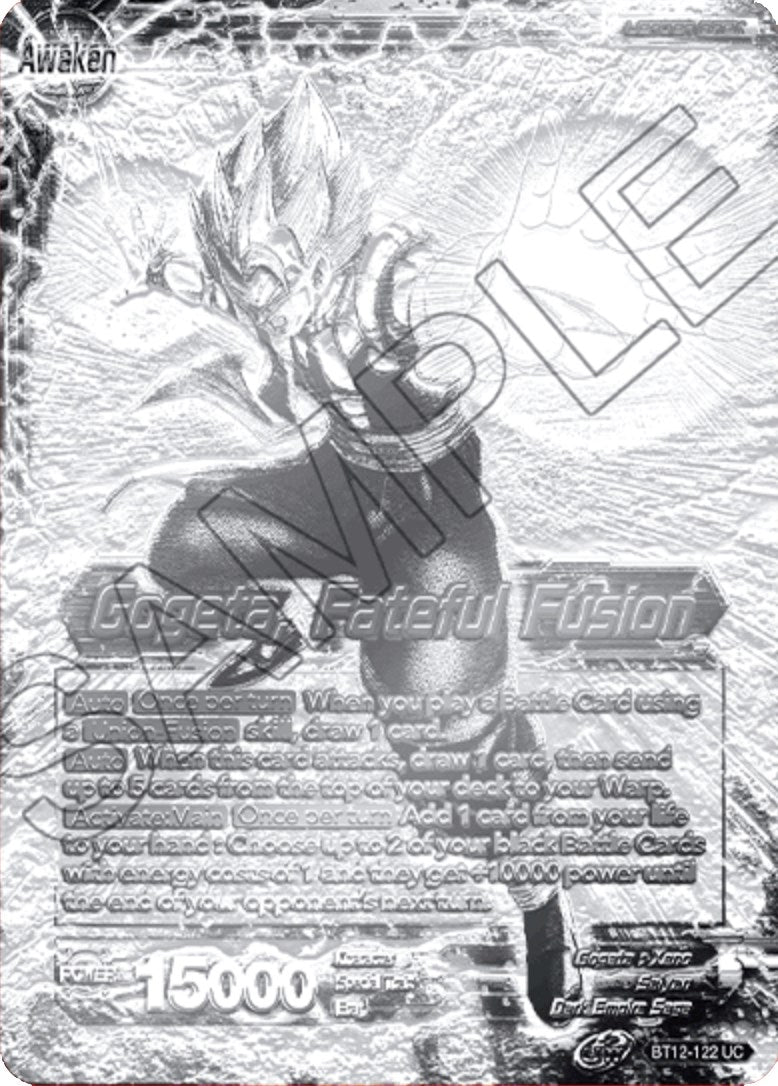 Son Goku & Vegeta // Gogeta, Fateful Fusion (2021 Championship Top 16) (Metal Silver Foil) (BT12-122) [Tournament Promotion Cards] | Devastation Store
