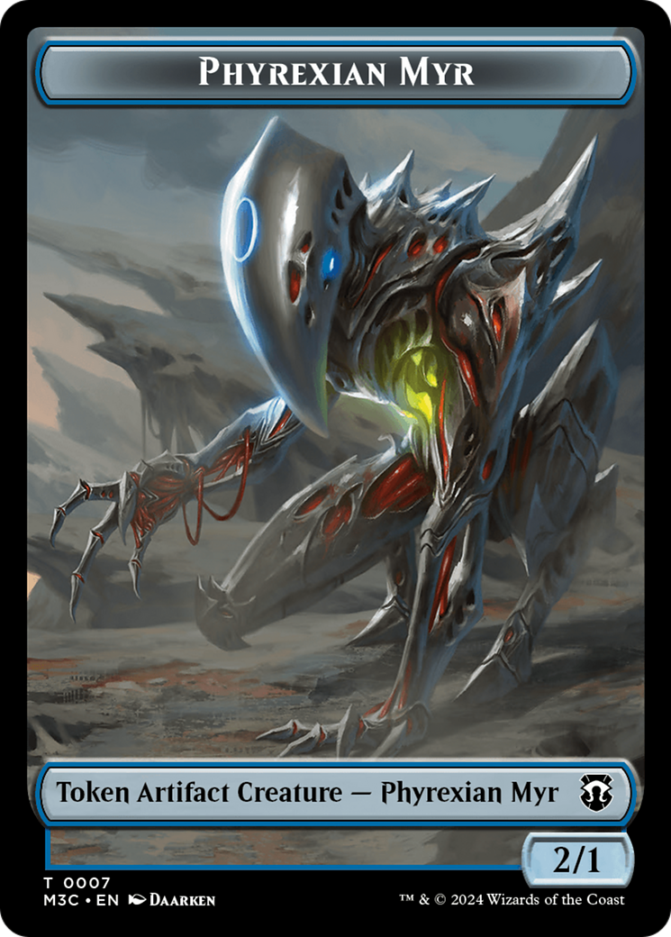 Phyrexian Myr (Ripple Foil) // Servo Double-Sided Token [Modern Horizons 3 Commander Tokens] | Devastation Store
