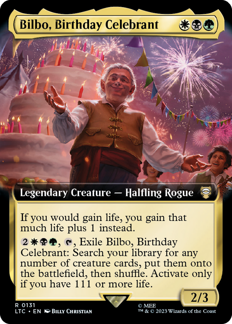 Bilbo, Birthday Celebrant (Extended Art) [The Lord of the Rings: Tales of Middle-Earth Commander] | Devastation Store