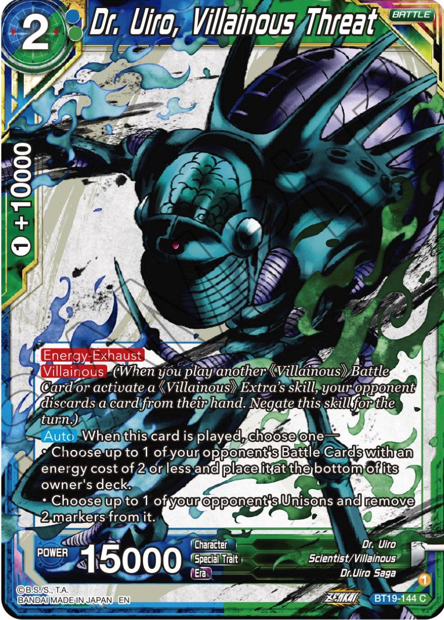 Dr. Uiro, Villainous Threat (BT19-144) [Fighter's Ambition] | Devastation Store