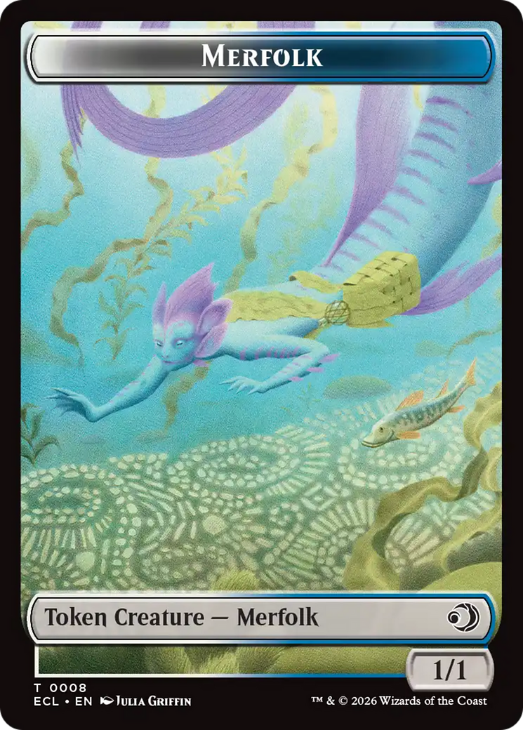 Merfolk // Worm Double-Sided Token [Lorwyn Eclipsed Tokens] | Devastation Store