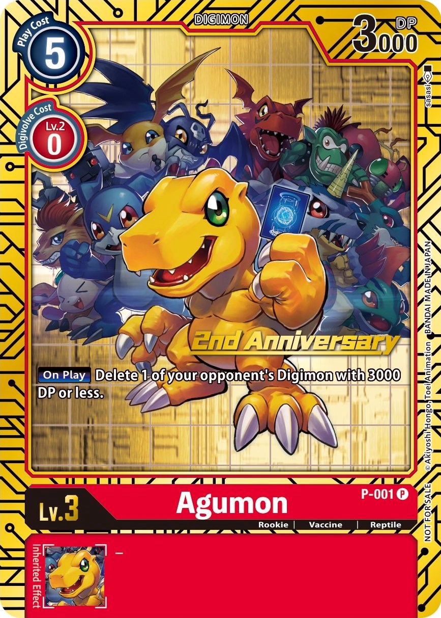Agumon [P-001] (2nd Anniversary Card Set) [Promotional Cards] | Devastation Store