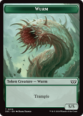 Wurm (0019) // Manifest Double-Sided Token [Duskmourn: House of Horror Commander Tokens] | Devastation Store