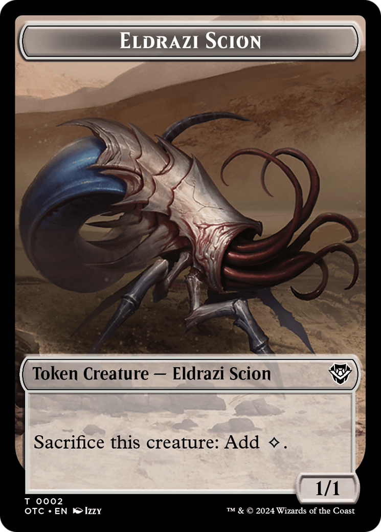 Eldrazi Scion // Manifest Double-Sided Token [Outlaws of Thunder Junction Commander Tokens] | Devastation Store