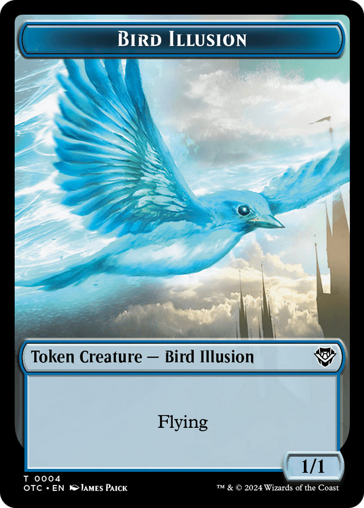 Bird Illusion // Elemental (0014) Double-Sided Token [Outlaws of Thunder Junction Commander Tokens] | Devastation Store