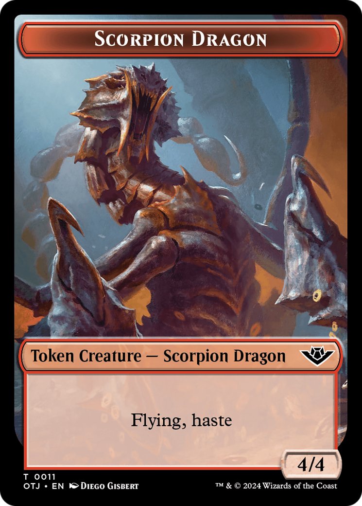 Treasure // Scorpion Dragon Double-Sided Token [Outlaws of Thunder Junction Tokens] | Devastation Store