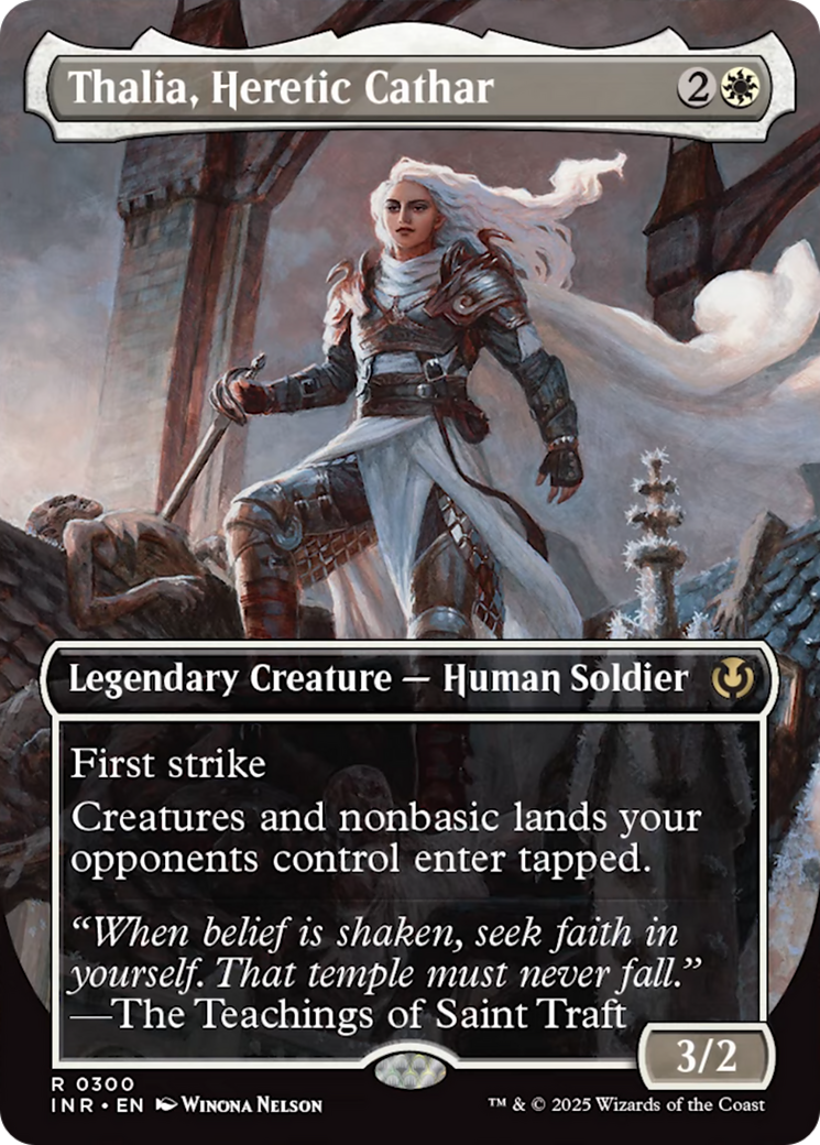 Thalia, Heretic Cathar (borderless) [Innistrad Remastered] | Devastation Store