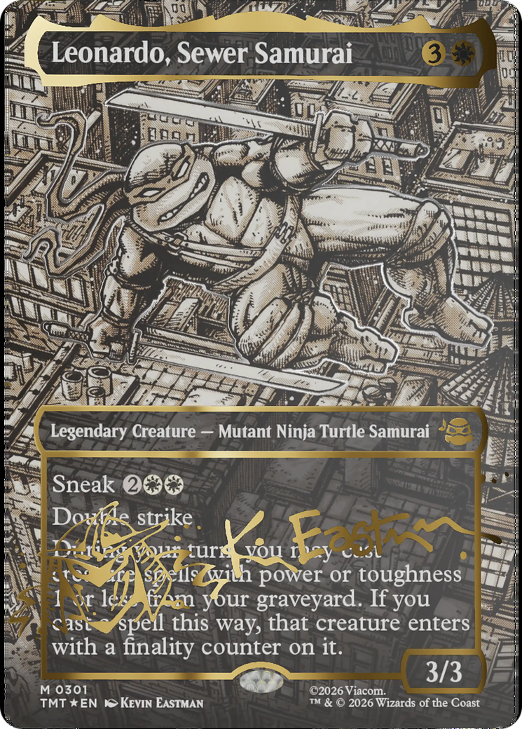 Leonardo, Sewer Samurai (Borderless) (Gold-Stamped Signature) [Teenage Mutant Ninja Turtles] | Devastation Store