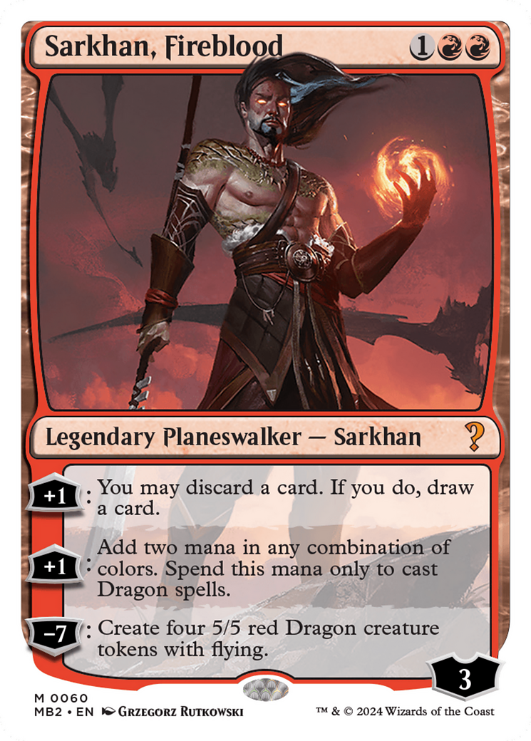 Sarkhan, Fireblood (White Border) [Mystery Booster 2] | Devastation Store