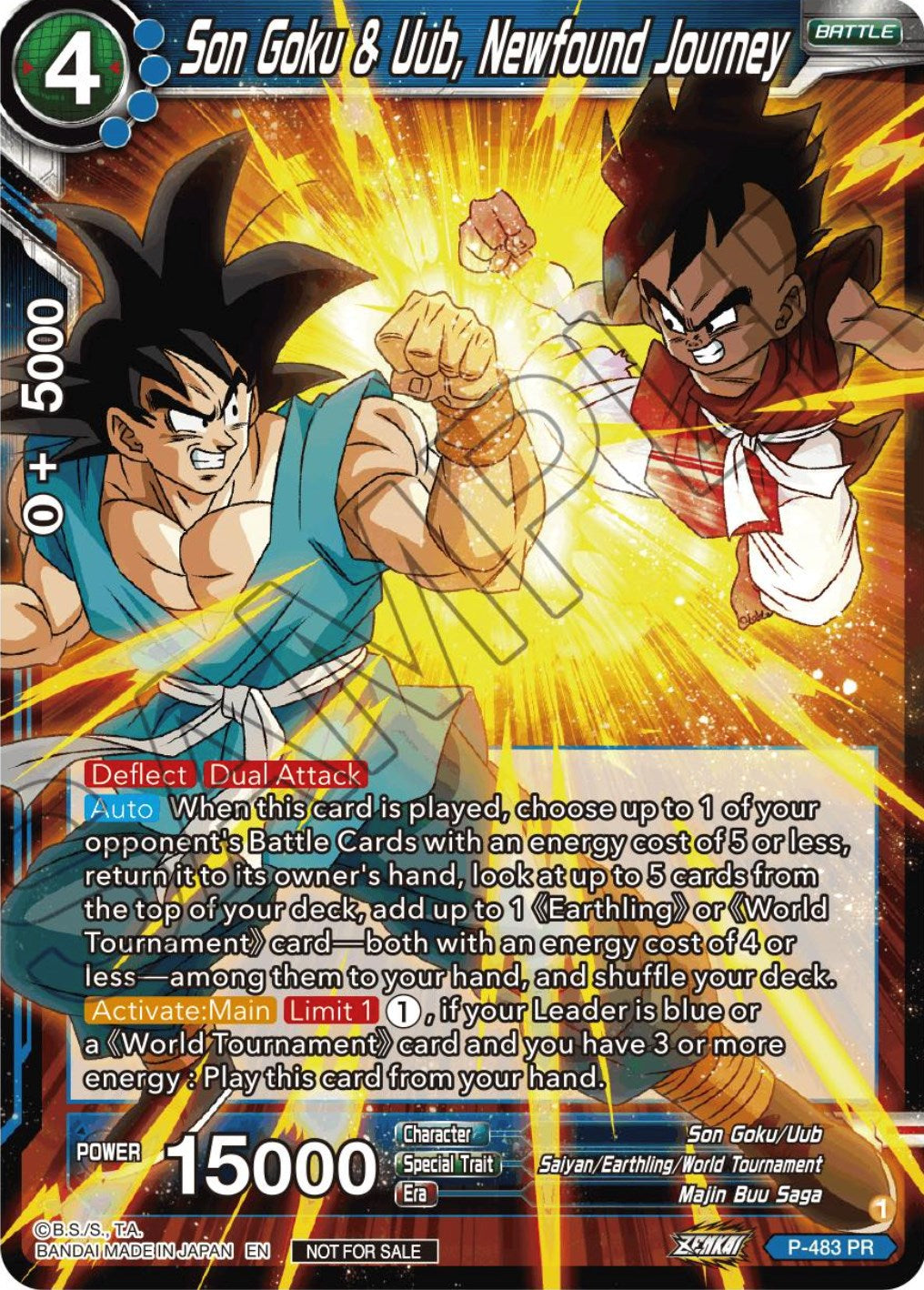 Son Goku & Uub, Newfound Journey (Zenkai Series Tournament Pack Vol.3) (P-483) [Tournament Promotion Cards] | Devastation Store