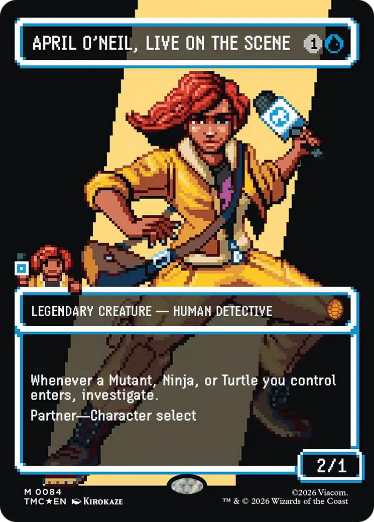 April O'Neil, Live on the Scene (Borderless) (Surge Foil) [Teenage Mutant Ninja Turtles Commander] | Devastation Store