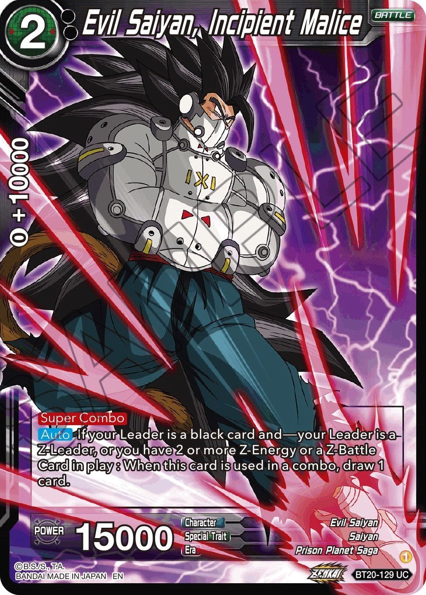 Evil Saiyan, Incipient Malice (BT20-129) [Power Absorbed] | Devastation Store