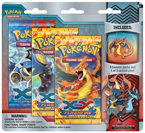 XY: Flashfire - Collector's Pin 3-Pack Blister (Mega Charizard Y) | Devastation Store