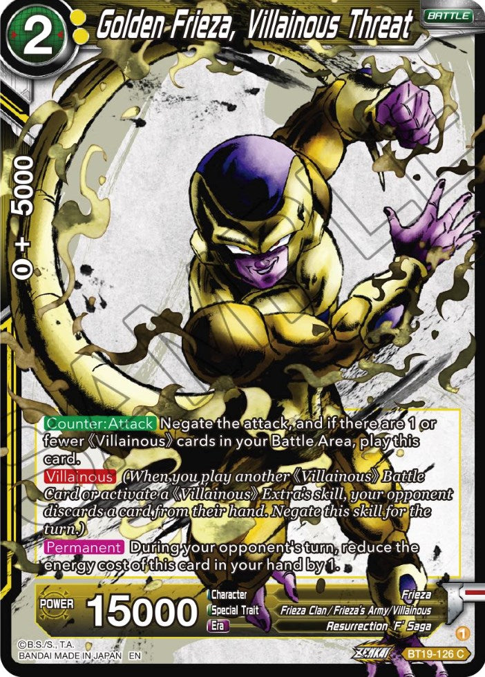 Golden Frieza, Villainous Threat (BT19-126) [Fighter's Ambition] | Devastation Store