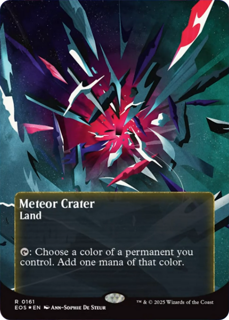 Meteor Crater (0161) (Borderless) (Galaxy Foil) [Edge of Eternities: Stellar Sights] | Devastation Store