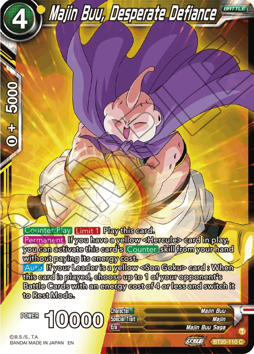 Majin Buu, Desperate Defiance (BT20-110) [Power Absorbed] | Devastation Store