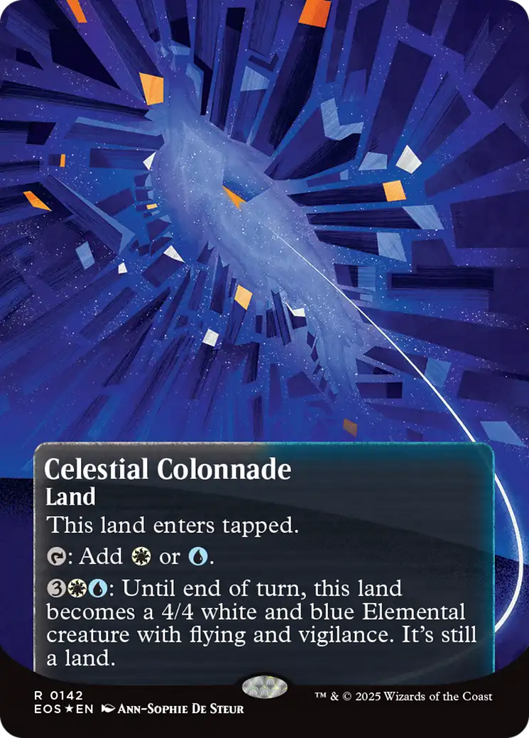 Celestial Colonnade (0142) (Borderless) (Galaxy Foil) [Edge of Eternities: Stellar Sights] | Devastation Store