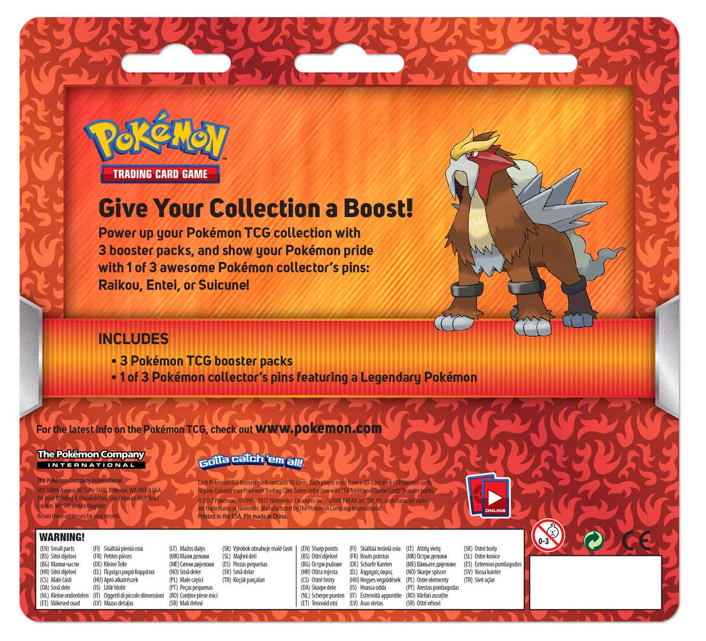 Collector's Pin 3-Pack Blister (Entei) | Devastation Store