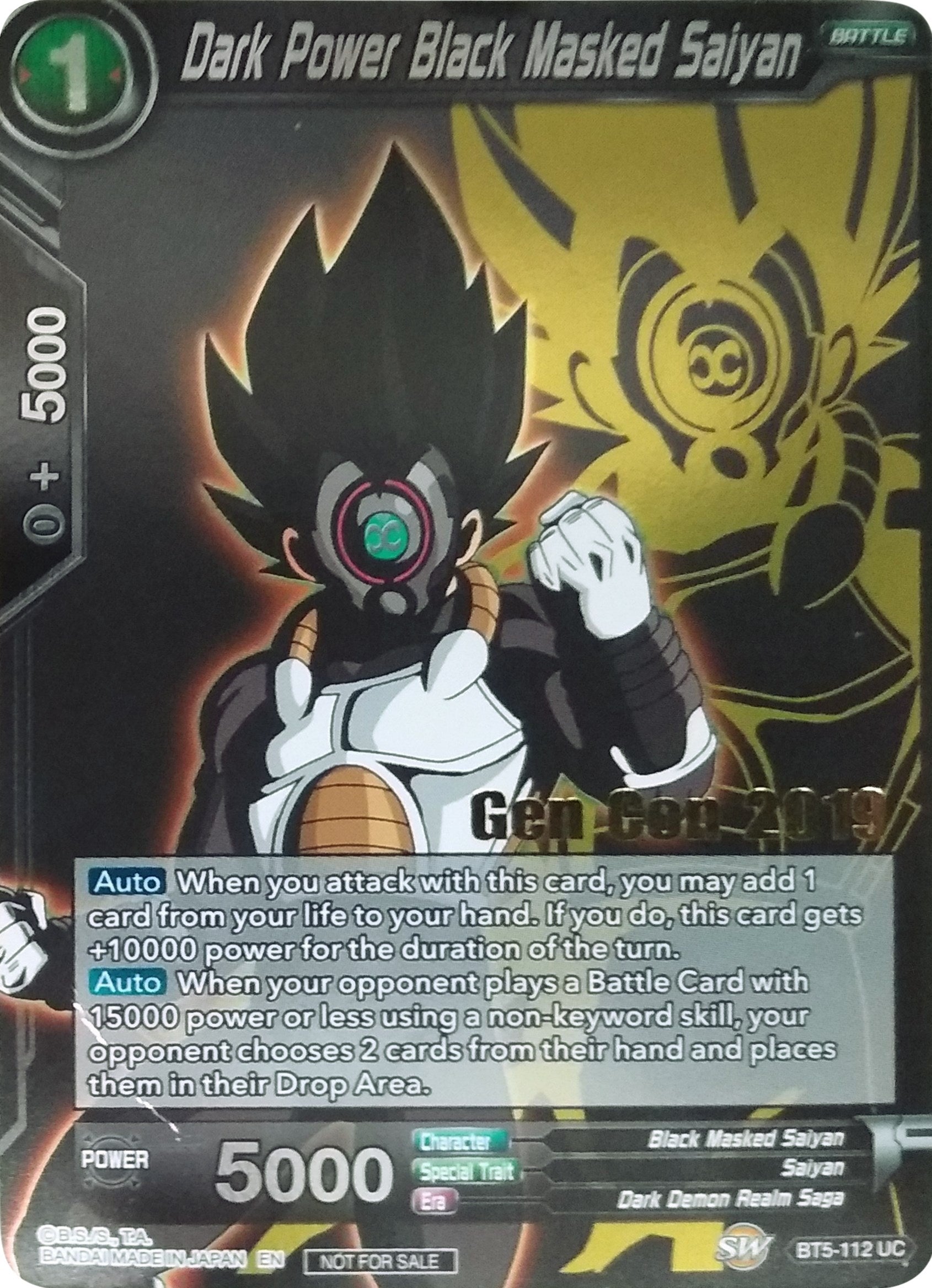 Dark Power Black Masked Saiyan (Gen Con 2019) (BT5-112) [Promotion Cards] | Devastation Store