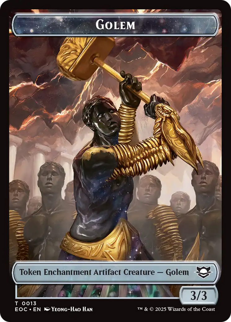 Shapeshifter // Golem (0013) Double-Sided Token [Edge of Eternities Commander Tokens] | Devastation Store