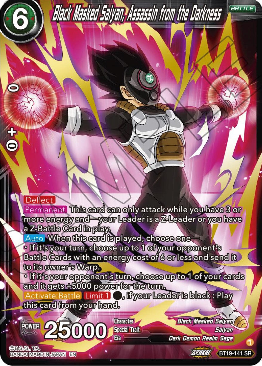 Black Masked Saiyan, Assassin from the Darkness (BT19-141) [Fighter's Ambition] | Devastation Store