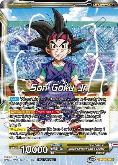 Son Goku Jr. // SS Son Goku Jr., Scion of the Lineage (Gold Stamped) (P-290) [Promotion Cards] | Devastation Store