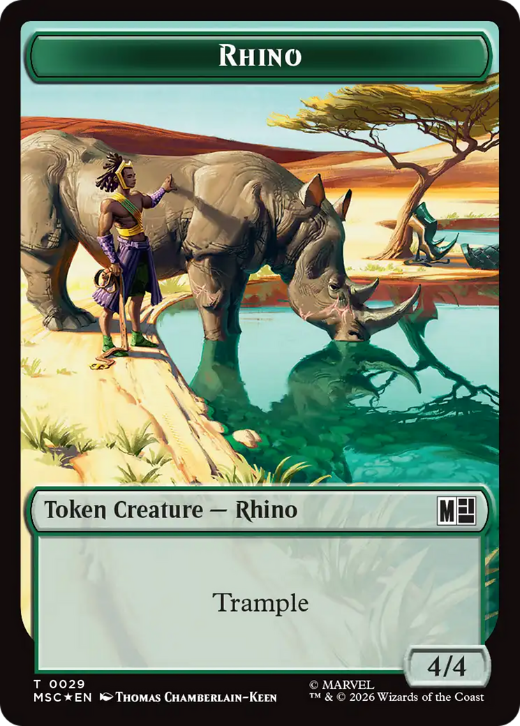 Rhino (029) // Beast (027) Double-Sided Token (Surge Foil) [Marvel Super Heroes Commander Tokens] | Devastation Store