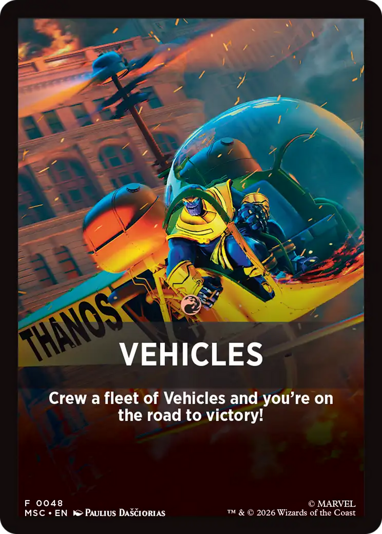 Vehicles Theme Card [Marvel Super Heroes Commander] | Devastation Store