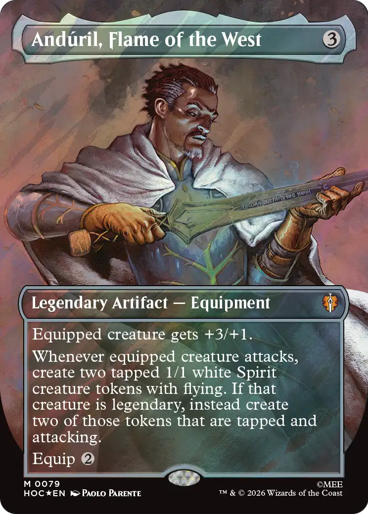 Anduril, Flame of the West (Borderless) (Surge Foil) [The Hobbit: Eternal-Legal] | Devastation Store