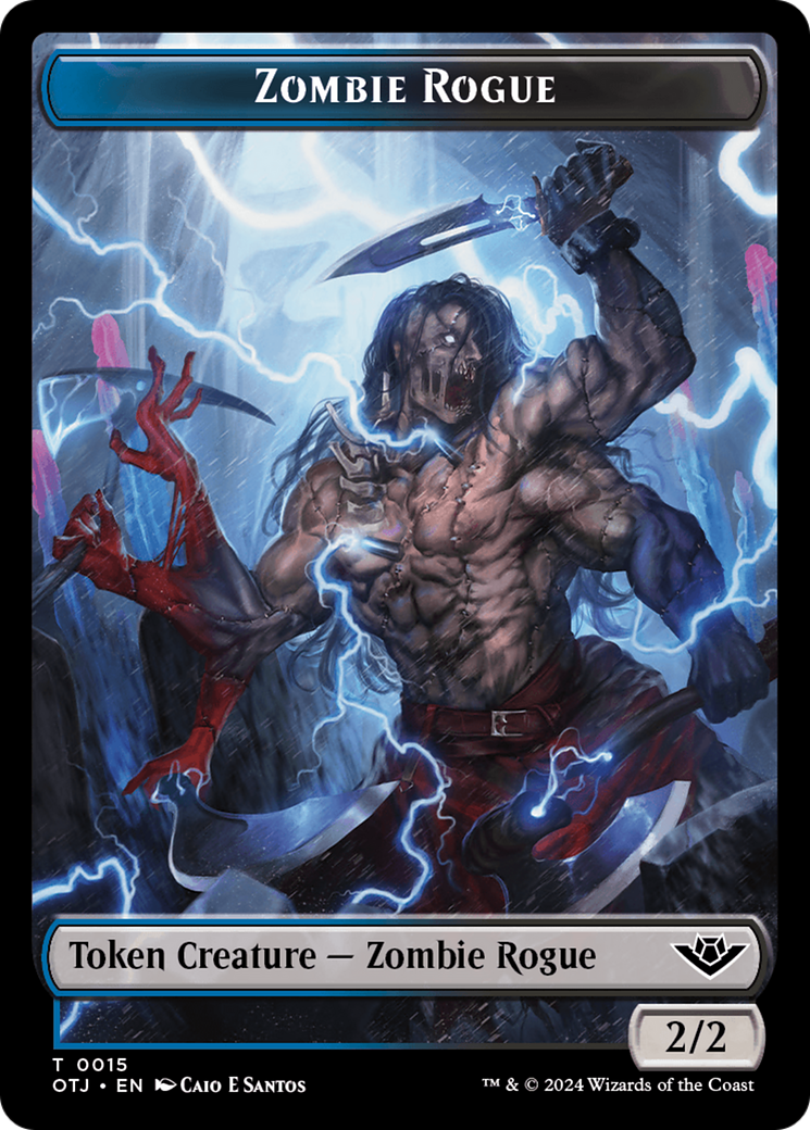 Treasure // Zombie Rogue Double-Sided Token [Outlaws of Thunder Junction Tokens] | Devastation Store
