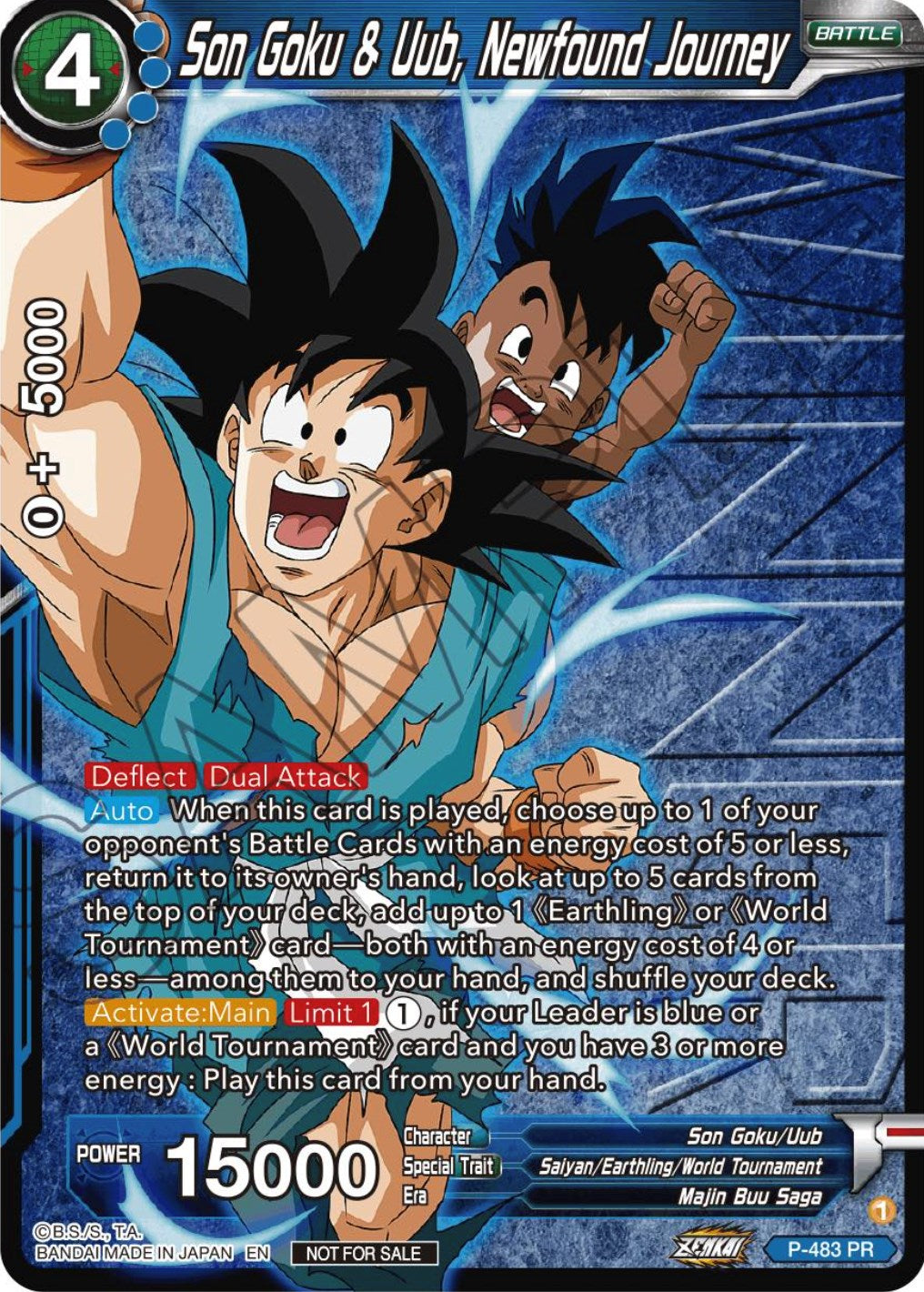 Son Goku & Uub, Newfound Journey (Zenkai Series Tournament Pack Vol.3 Winner) (P-483) [Tournament Promotion Cards] | Devastation Store