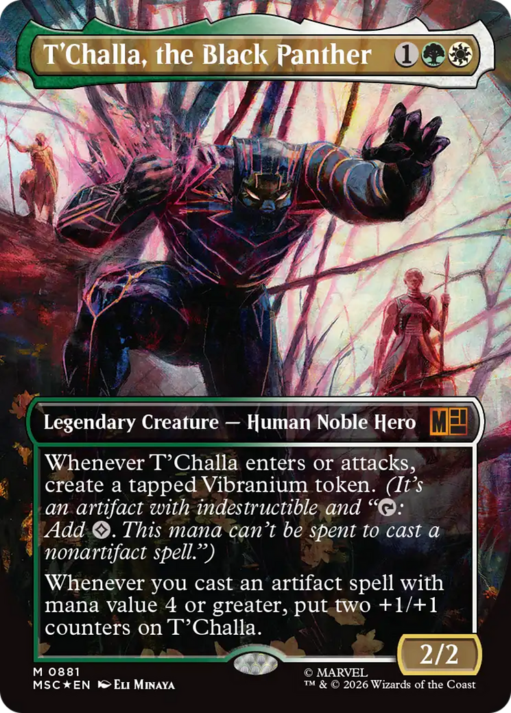 T'Challa, the Black Panther (Borderless) (Surge Foil) [Marvel Super Heroes Commander] | Devastation Store