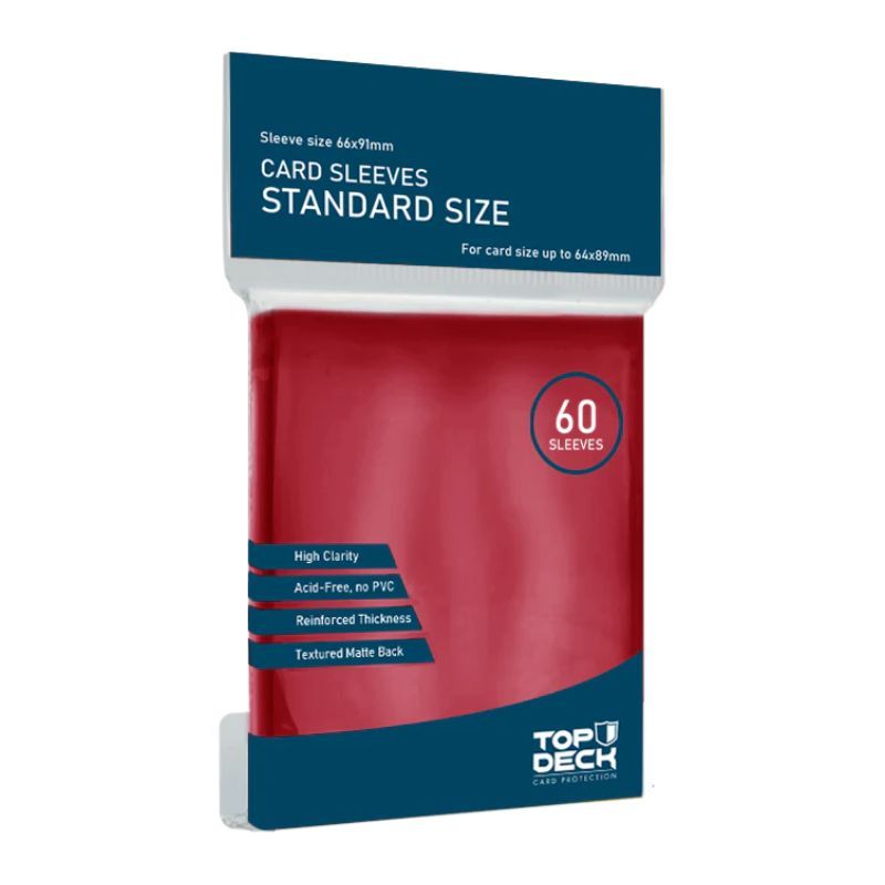 Protector Top Deck Standard 66x91mm Color Rojo 60 Unidades | Devastation Store