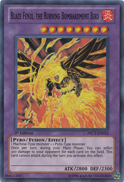 Blaze Fenix, the Burning Bombardment Bird [PRC1-EN012] Super Rare | Devastation Store