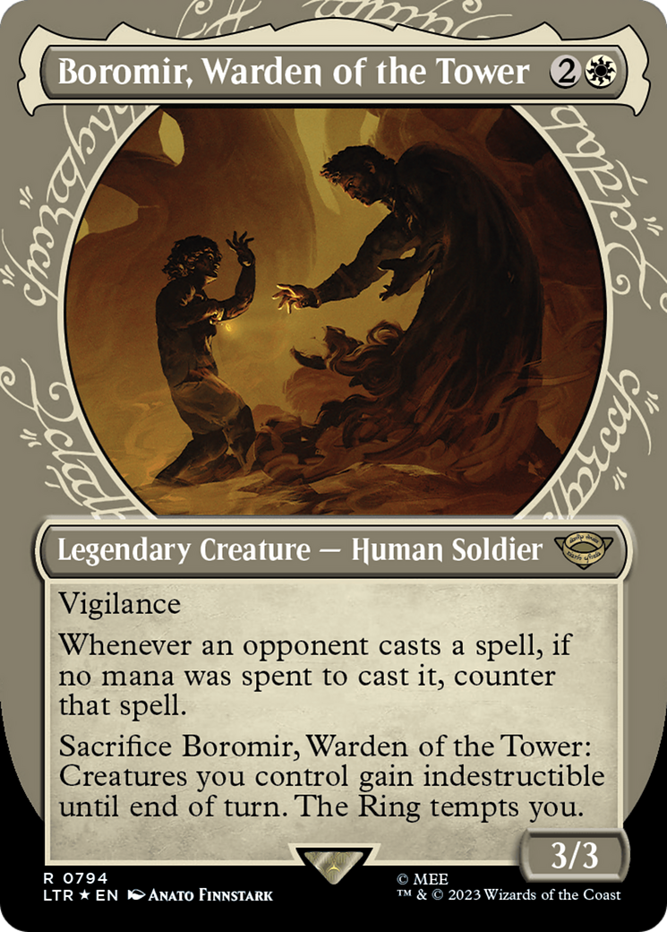 Boromir, Warden of the Tower (Showcase) (Surge Foil) [The Lord of the Rings: Tales of Middle-Earth] | Devastation Store