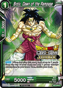 Broly, Dawn of the Rampage (BT1-076) [Judge Promotion Cards] | Devastation Store