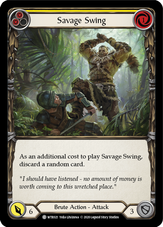 Savage Swing (Yellow) [WTR021] Unlimited Edition Rainbow Foil - Devastation Store | Devastation Store
