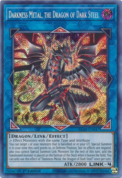 Darkness Metal, the Dragon of Dark Steel [BLAR-EN047] Secret Rare | Devastation Store