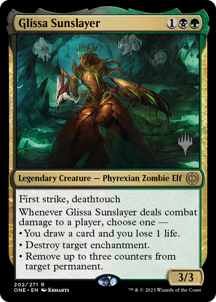 Glissa Sunslayer (Promo Pack) [Phyrexia: All Will Be One Promos] | Devastation Store