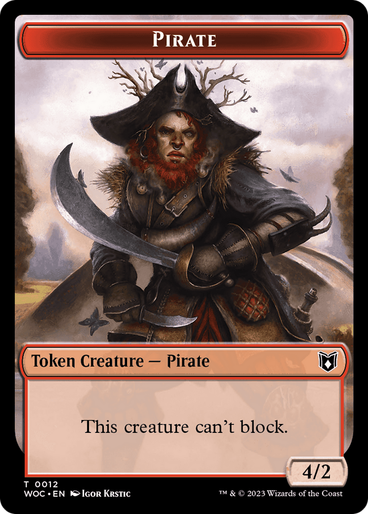 Pirate // Human Double-Sided Token [Wilds of Eldraine Commander Tokens] | Devastation Store