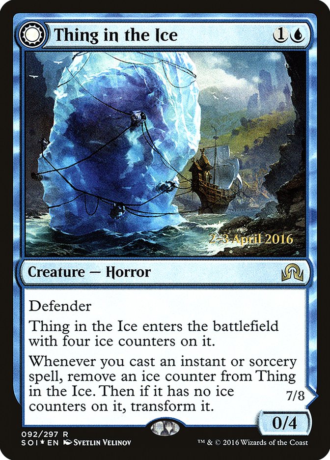 Thing in the Ice // Awoken Horror [Shadows over Innistrad Prerelease Promos] | Devastation Store