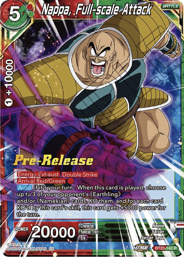 Nappa, Full-scale Attack (BT20-142) [Power Absorbed Prerelease Promos] | Devastation Store