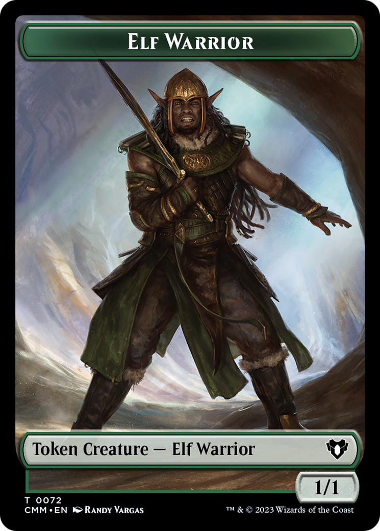 Elf Warrior // Cleric Double-Sided Token [Commander Masters Tokens] | Devastation Store