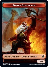 Dwarf Berserker // Emblem - Tibalt, Cosmic Impostor Double-sided Token [Kaldheim Tokens] | Devastation Store