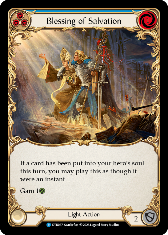 Blessing of Salvation (Blue) [DTD087] (Dusk Till Dawn)  Rainbow Foil | Devastation Store