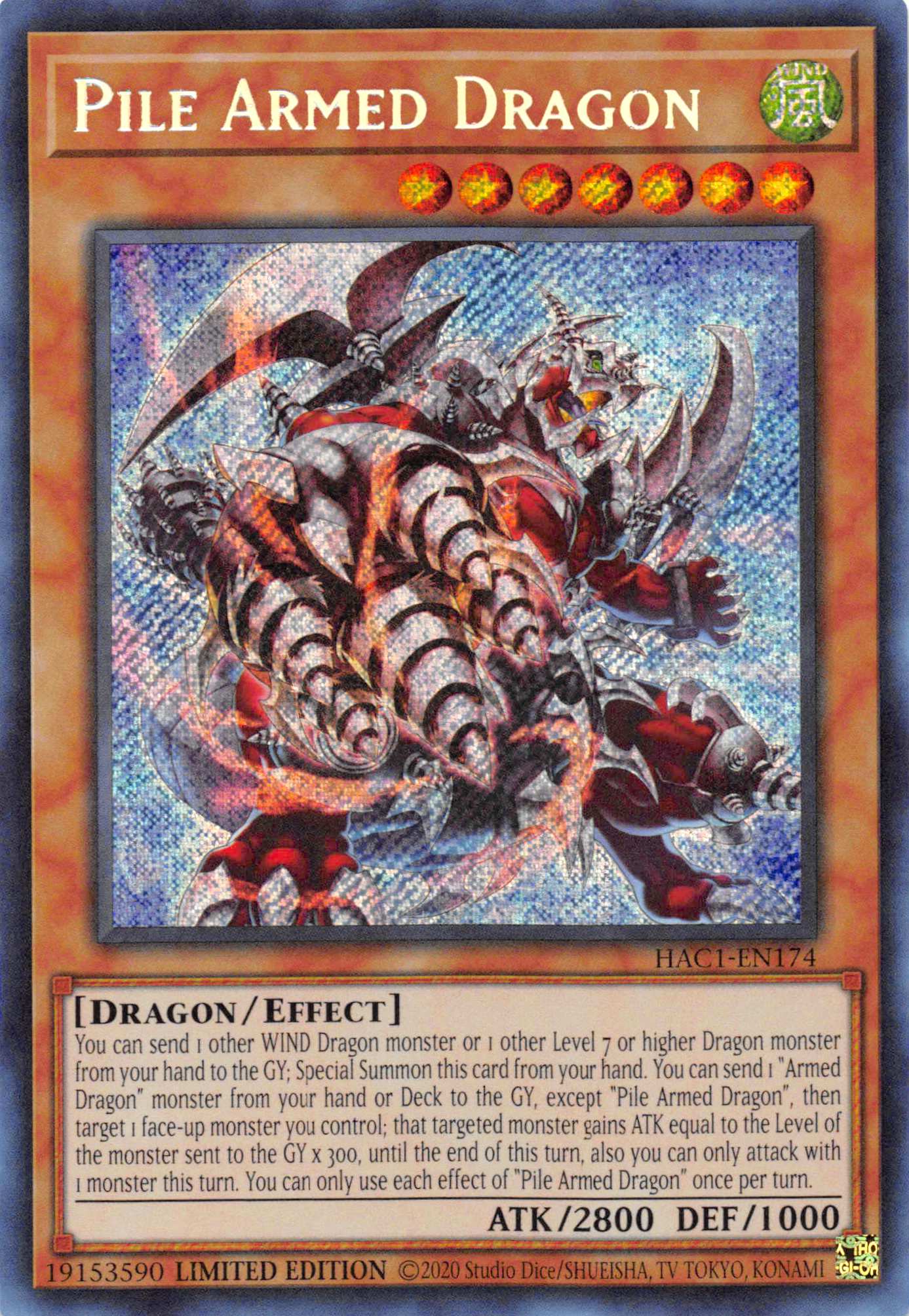 Pile Armed Dragon [HAC1-EN174] Secret Rare | Devastation Store