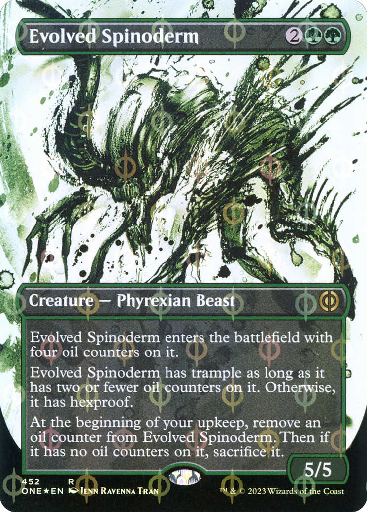 Evolved Spinoderm (Borderless Ichor Step-and-Compleat Foil) [Phyrexia: All Will Be One] | Devastation Store